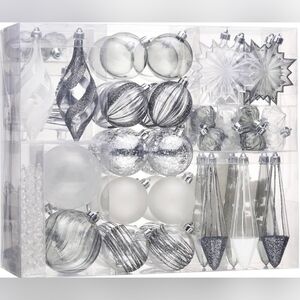 Black and White 100 Count Christmas Ornament Set